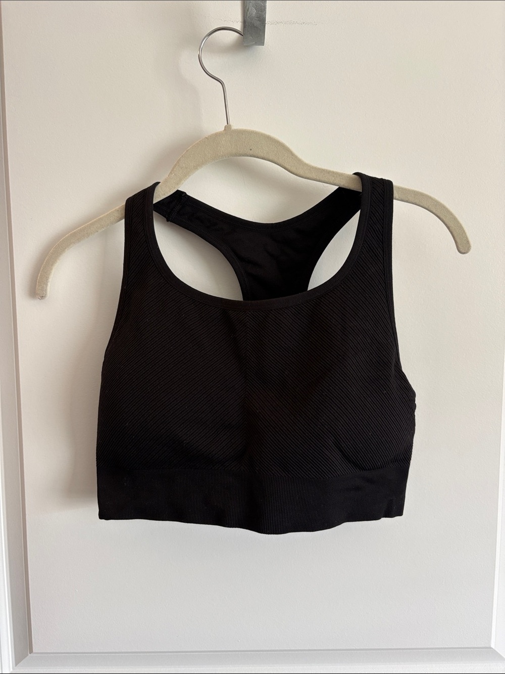 Seamless Black Racerback Sports Bra